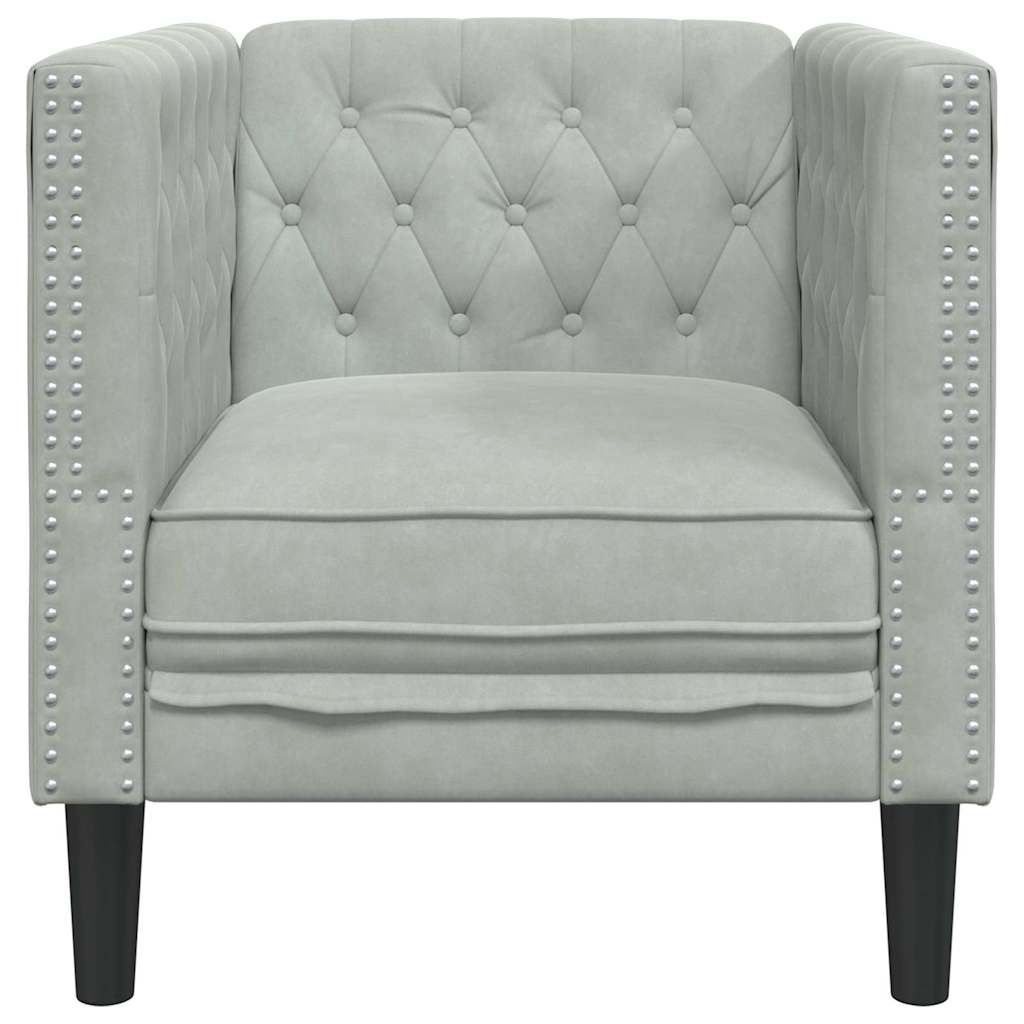 vidaXL Sofa Jasnoszary 74,5 x 71 x 70,5 cm Aksamit