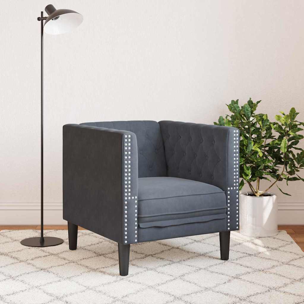 vidaXL Sofa Ciemnoszary 74,5 x 71 x 70,5 cm Aksamit