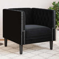vidaXL Sofa Czarny 74,5 x 71 x 70,5 cm Aksamit