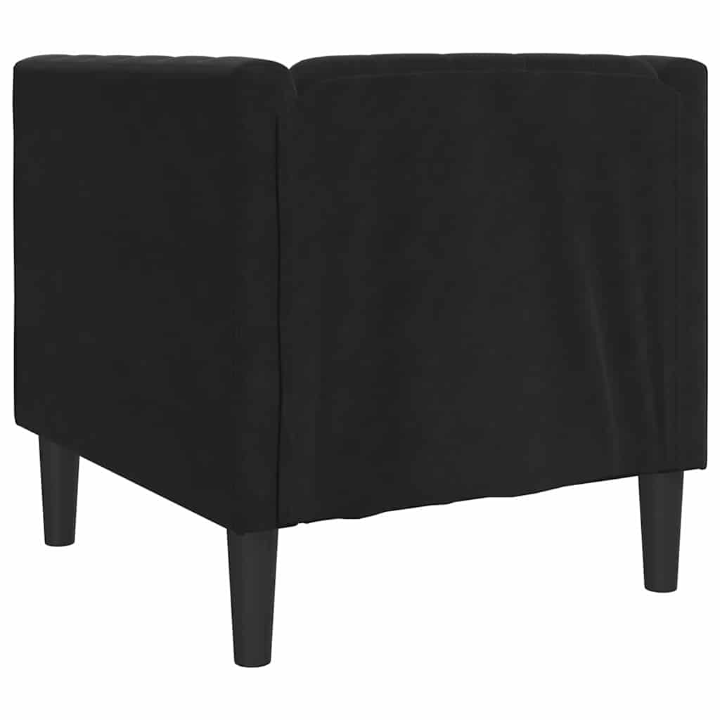 vidaXL Sofa Czarny 74,5 x 71 x 70,5 cm Aksamit