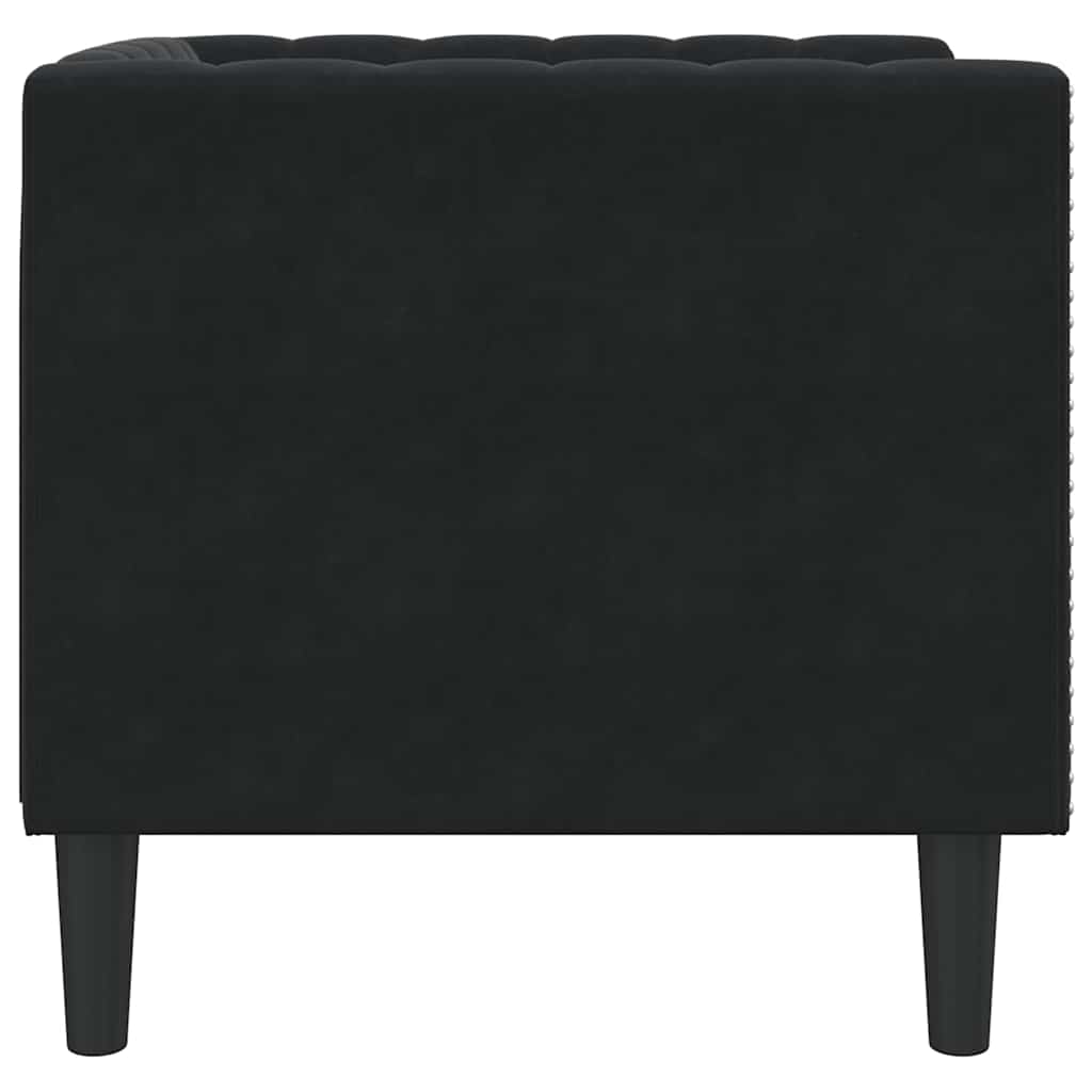 vidaXL Sofa Czarny 74,5 x 71 x 70,5 cm Aksamit