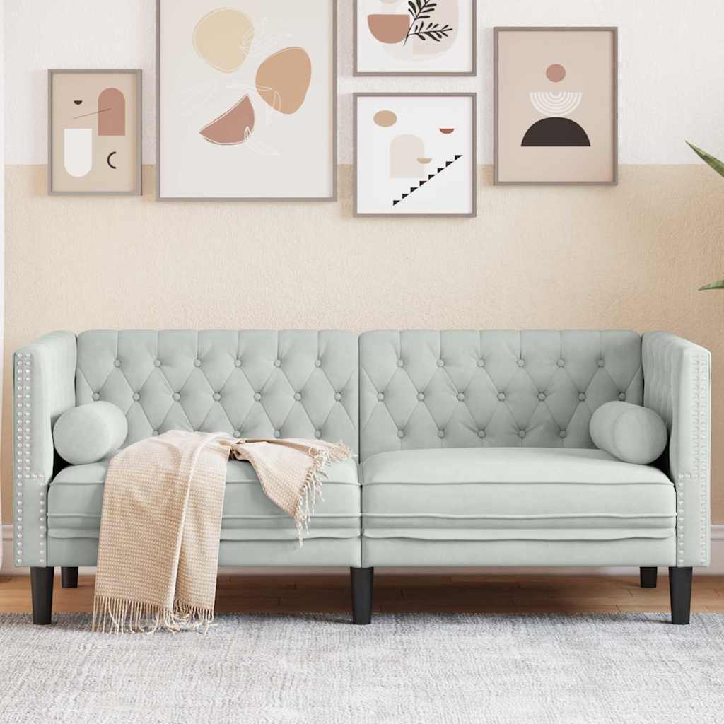 vidaXL Sofa Jasnoszary 174 x 74,5 x 70,5 cm Aksamit