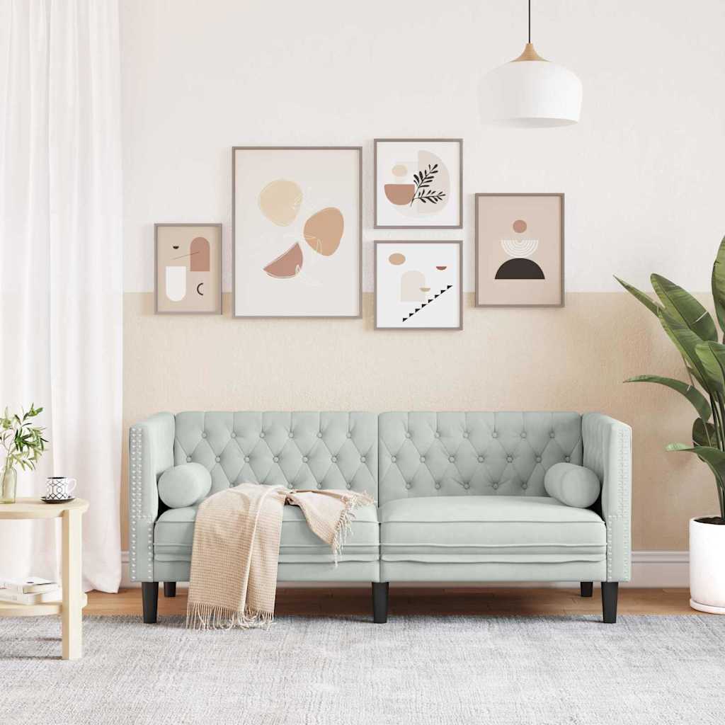 vidaXL Sofa Jasnoszary 174 x 74,5 x 70,5 cm Aksamit
