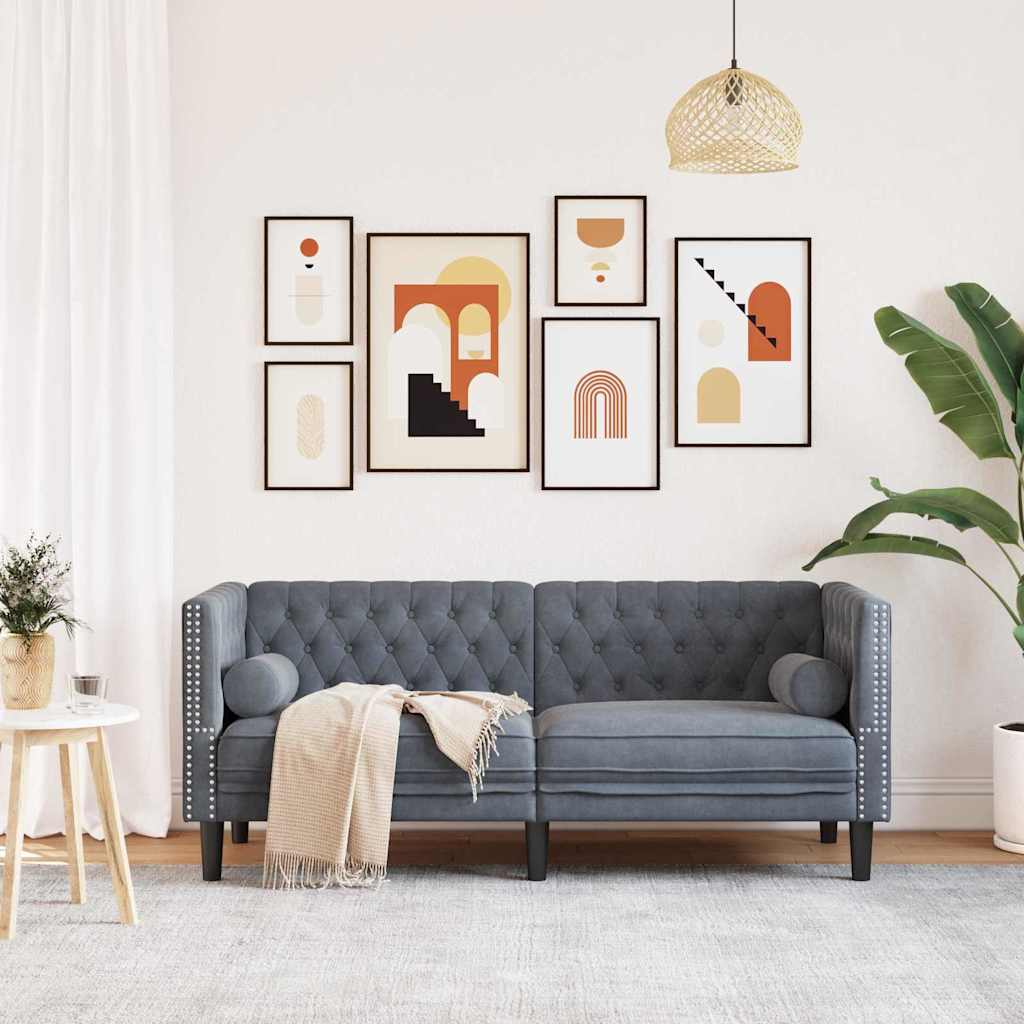 vidaXL Sofa Ciemnoszary 174 x 74,5 x 70,5 cm Aksamit