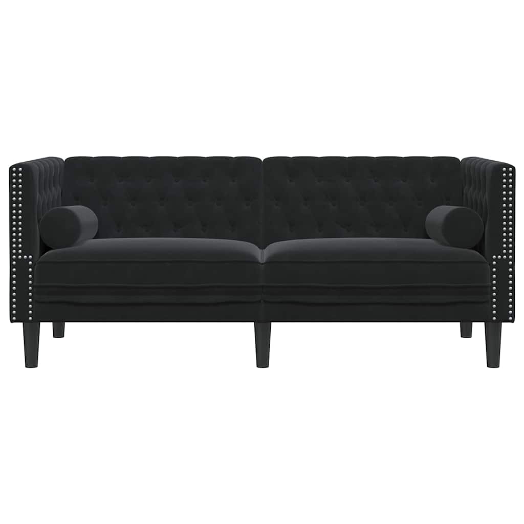 vidaXL Sofa Czarny 174 x 74,5 x 70,5 cm Aksamit