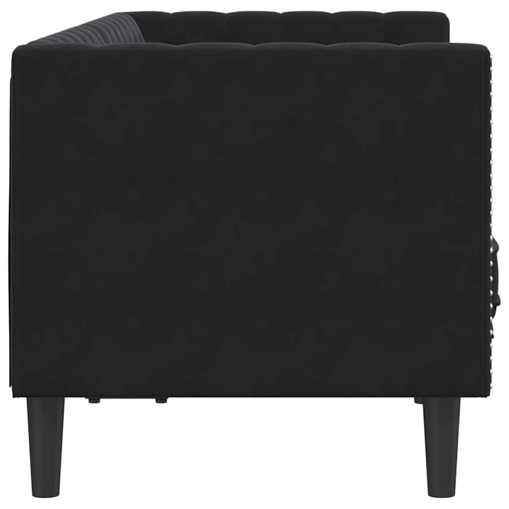 vidaXL Sofa Czarny 174 x 74,5 x 70,5 cm Aksamit