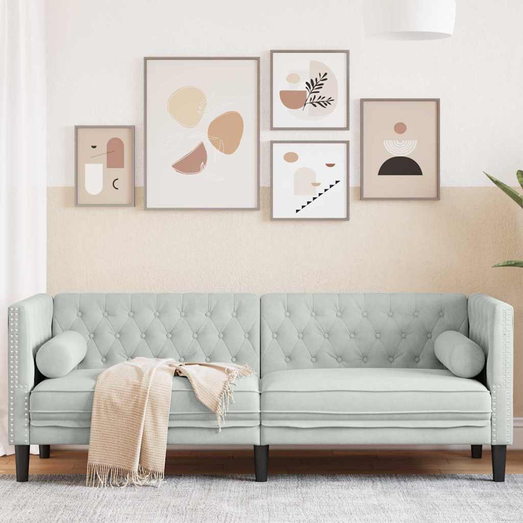 vidaXL Sofa Jasnoszary 194 x 74,5 x 70,5 cm Aksamit