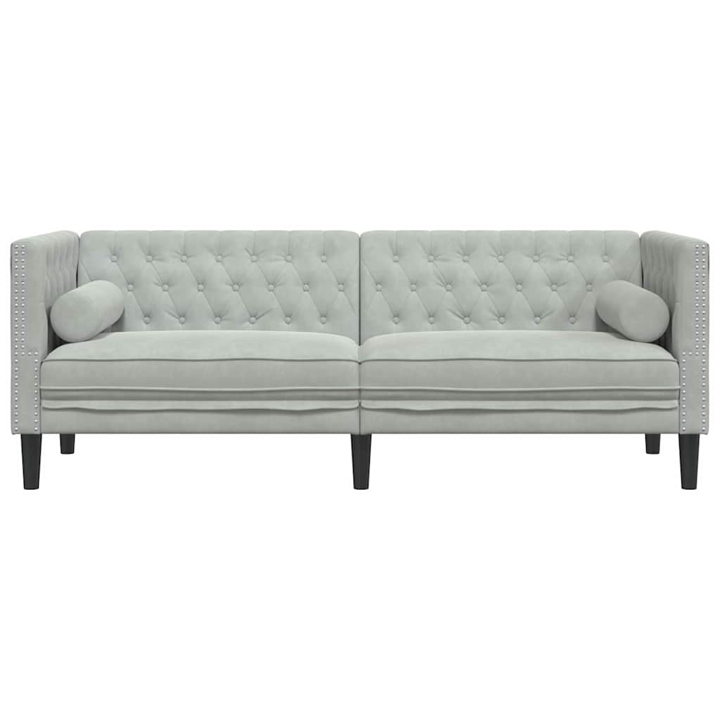 vidaXL Sofa Jasnoszary 194 x 74,5 x 70,5 cm Aksamit