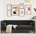 vidaXL Sofa Czarny 194 x 74,5 x 70,5 cm Aksamit
