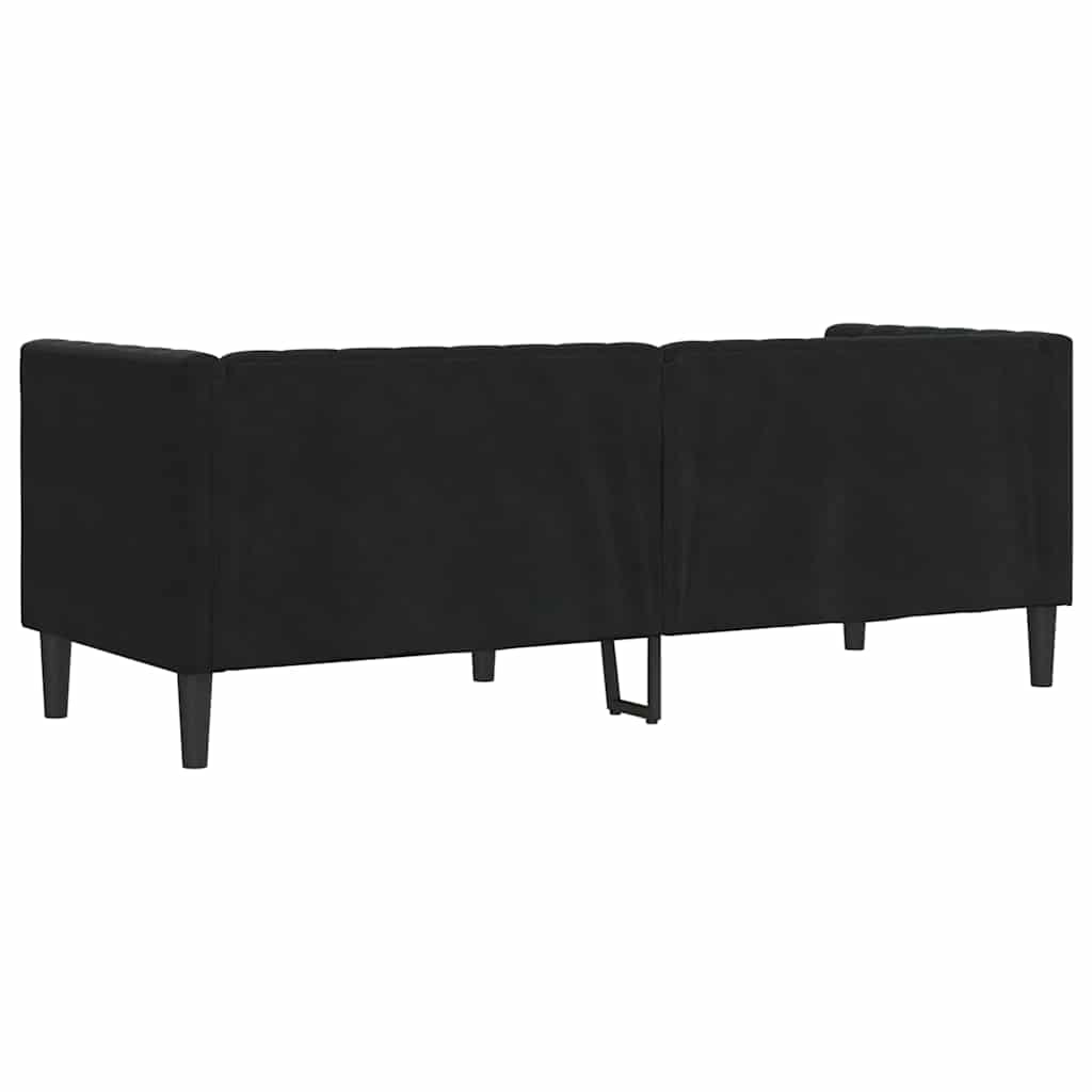 vidaXL Sofa Czarny 194 x 74,5 x 70,5 cm Aksamit