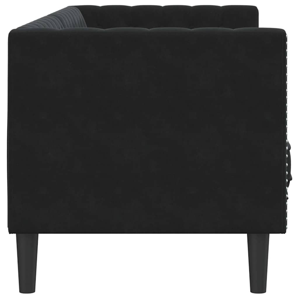 vidaXL Sofa Czarny 194 x 74,5 x 70,5 cm Aksamit