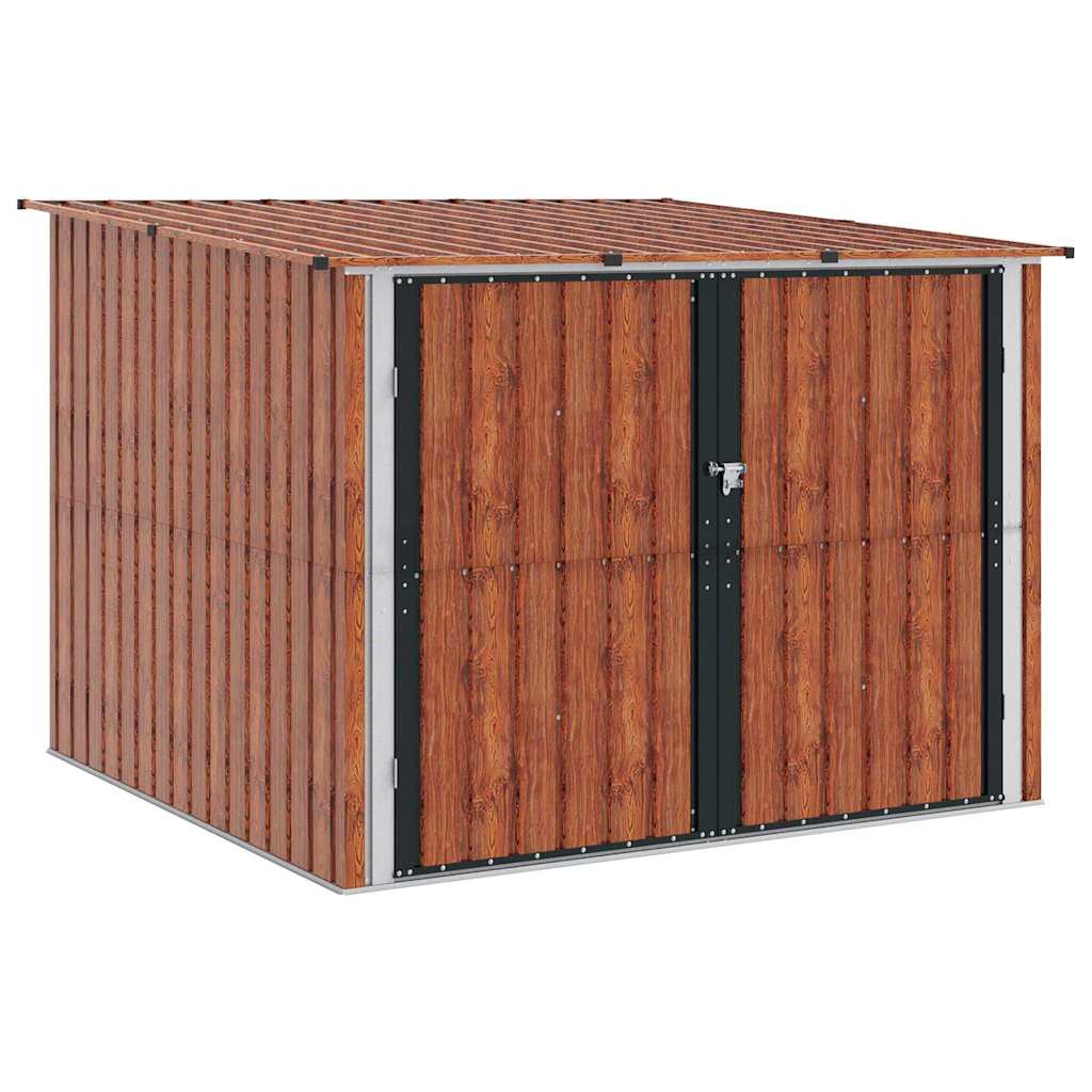vidaXL Shed na rower 3 pcs Brązowy 216 x 207 x 158 cm Metal