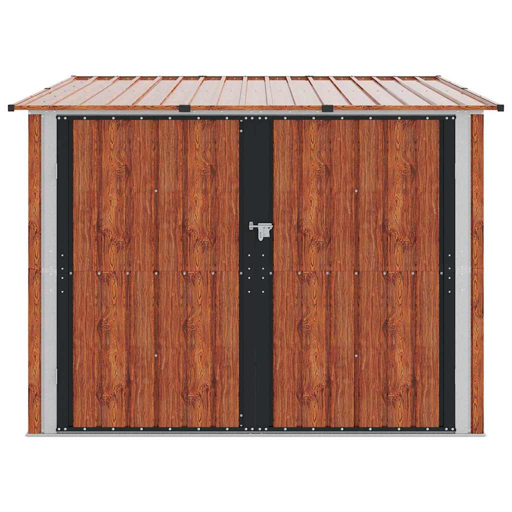 vidaXL Shed na rower 3 pcs Brązowy 216 x 207 x 158 cm Metal