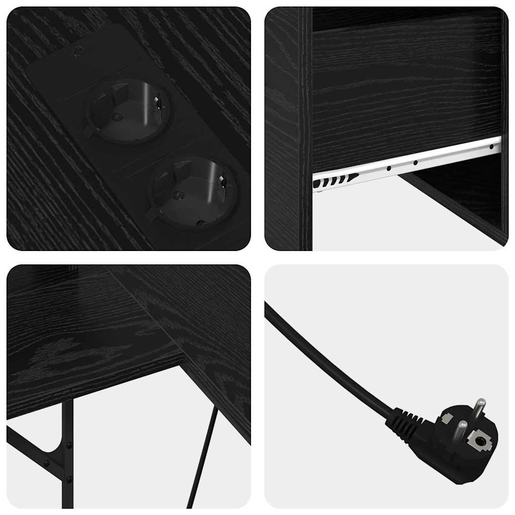 vidaXL Biurko Czarny Dąb 182 x 101 x 87,5 cm Materiał drewnopochodny