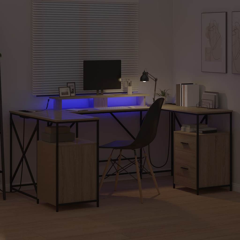 vidaXL Biurko Dąb Sonoma 182 x 101 x 87,5 cm Materiał drewnopochodny