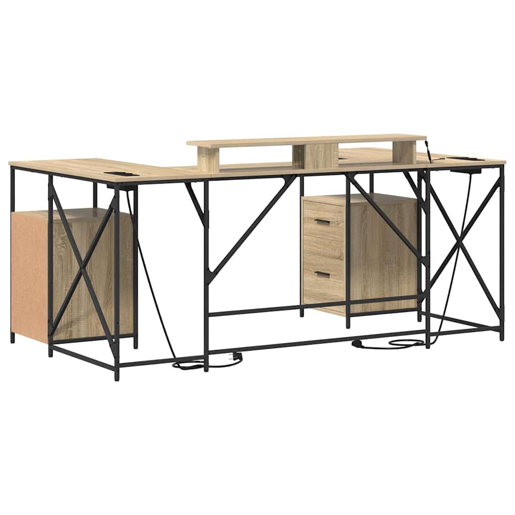 vidaXL Biurko Dąb Sonoma 182 x 101 x 87,5 cm Materiał drewnopochodny