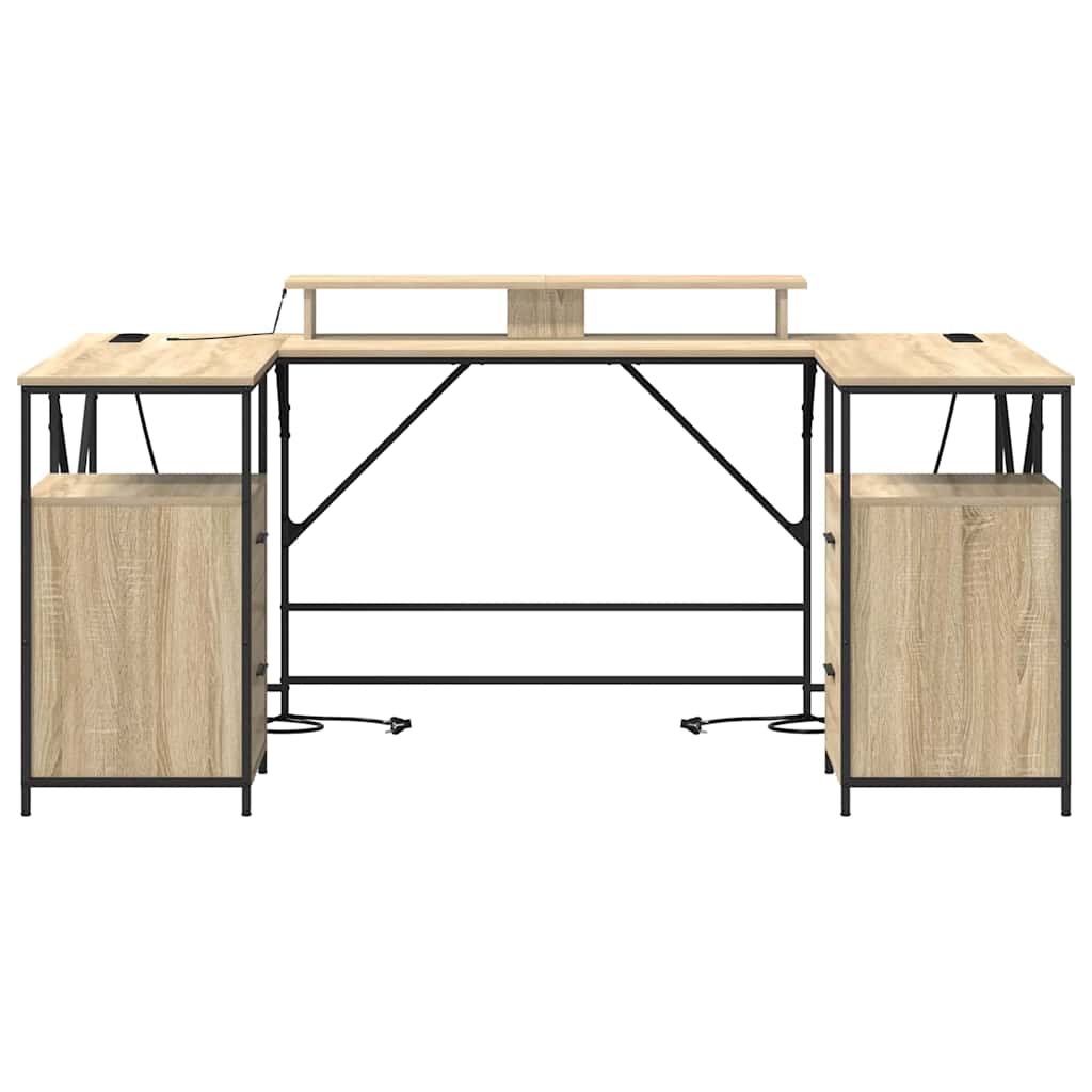 vidaXL Biurko Dąb Sonoma 182 x 101 x 87,5 cm Materiał drewnopochodny