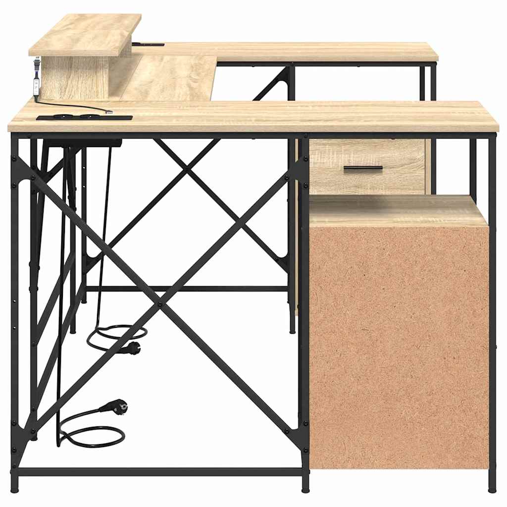 vidaXL Biurko Dąb Sonoma 182 x 101 x 87,5 cm Materiał drewnopochodny