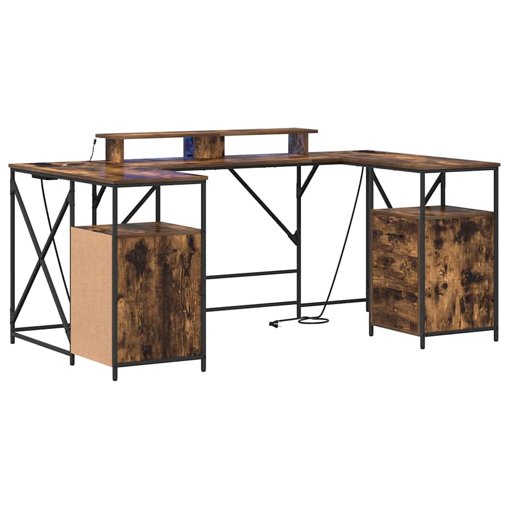 vidaXL Biurko Dąb wędzony 182 x 101 x 87,5 cm Materiał drewnopochodny