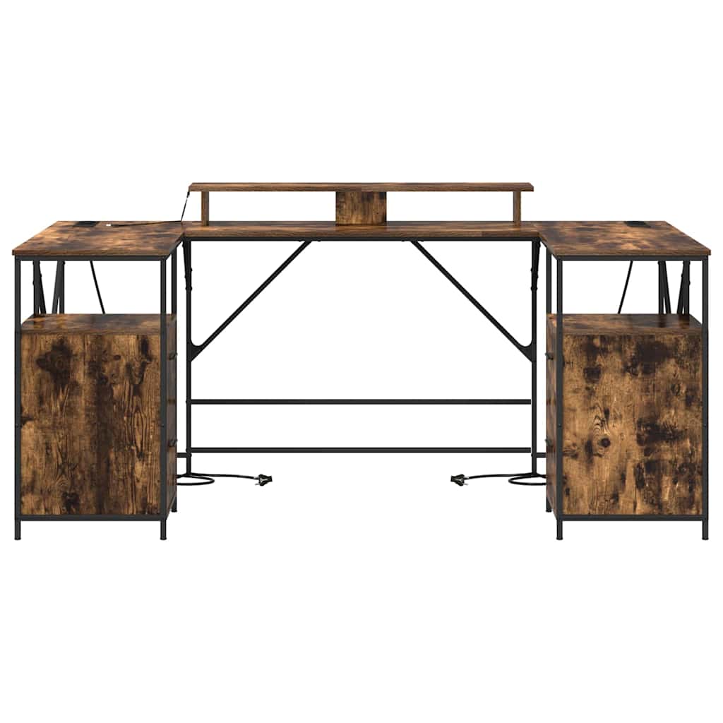vidaXL Biurko Dąb wędzony 182 x 101 x 87,5 cm Materiał drewnopochodny
