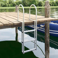 vidaXL Drabinka dokowa 3-stopniowa Srebrny 45 x 11,5 x 134 cm