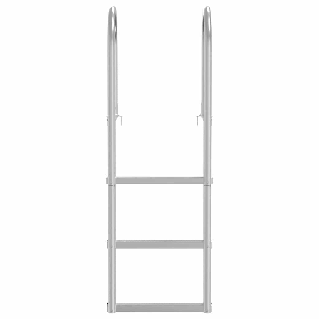 vidaXL Drabinka dokowa 3-stopniowa Srebrny 45 x 11,5 x 134 cm