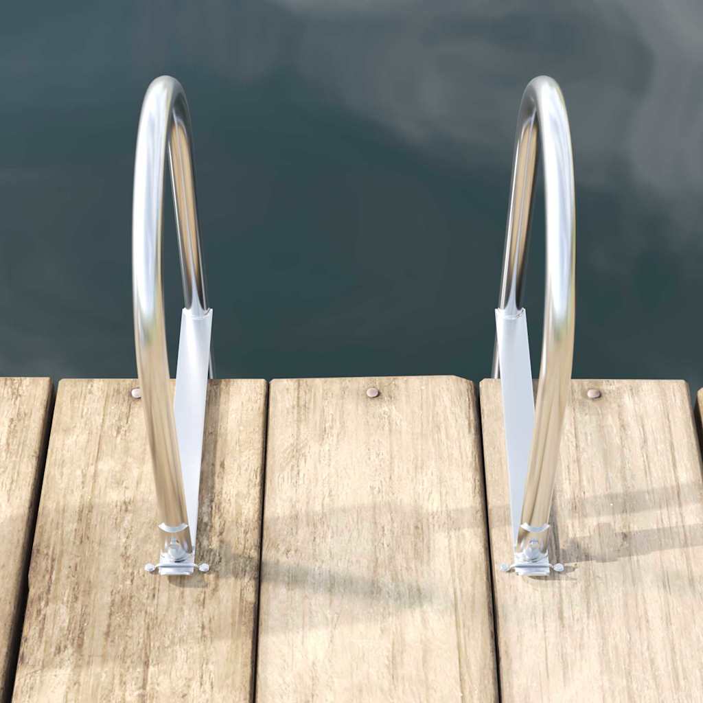 vidaXL Drabinka dokowa 4-stopniowa Srebrny 45 ×11,5 ×162 cm Aluminium