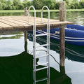 vidaXL Drabinka dokowa 4-stopniowa Srebrny 45 ×11,5 ×162 cm Aluminium