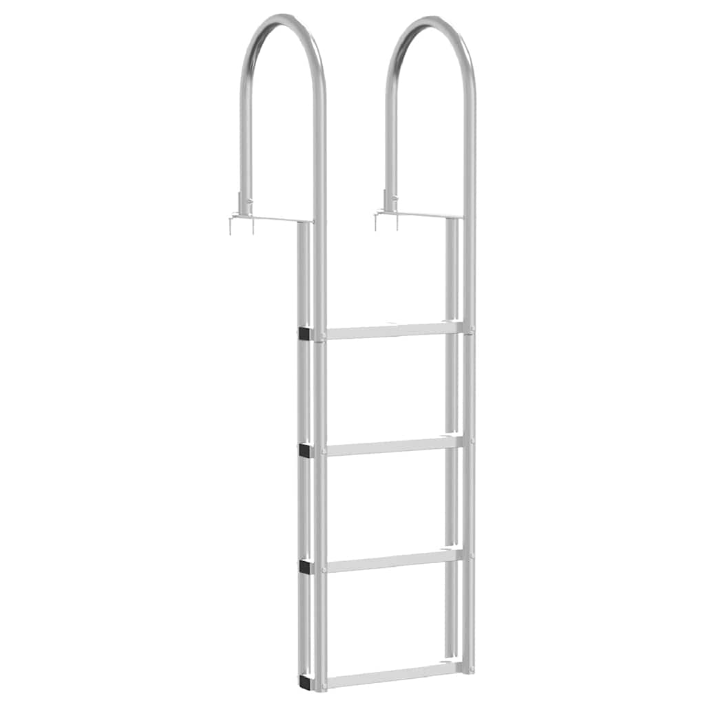 vidaXL Drabinka dokowa 4-stopniowa Srebrny 45 ×11,5 ×162 cm Aluminium