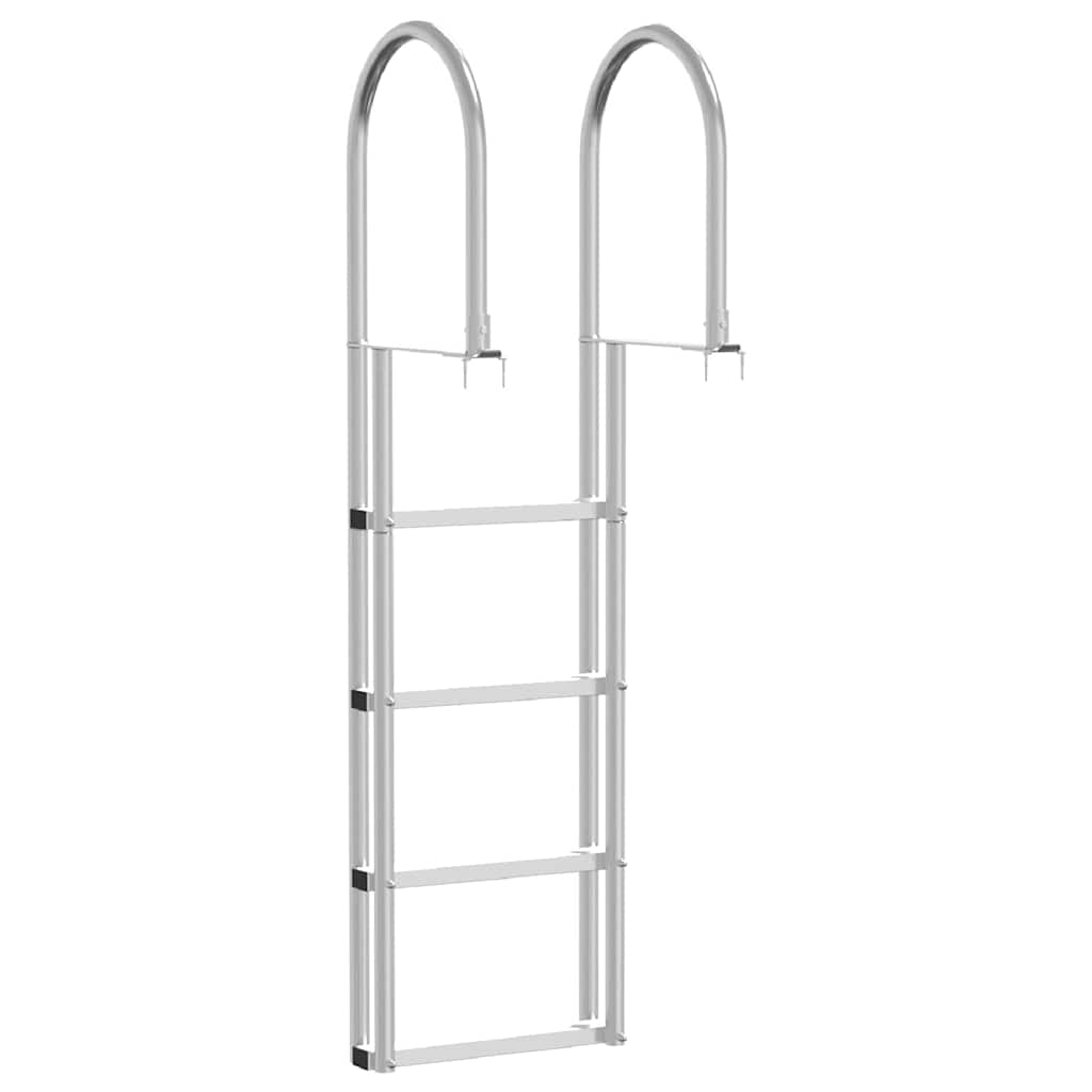 vidaXL Drabinka dokowa 4-stopniowa Srebrny 45 ×11,5 ×162 cm Aluminium