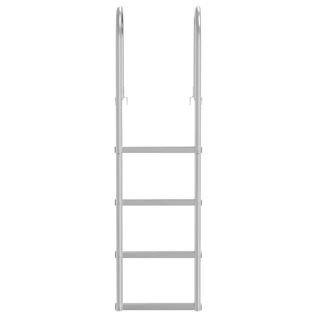 vidaXL Drabinka dokowa 4-stopniowa Srebrny 45 ×11,5 ×162 cm Aluminium
