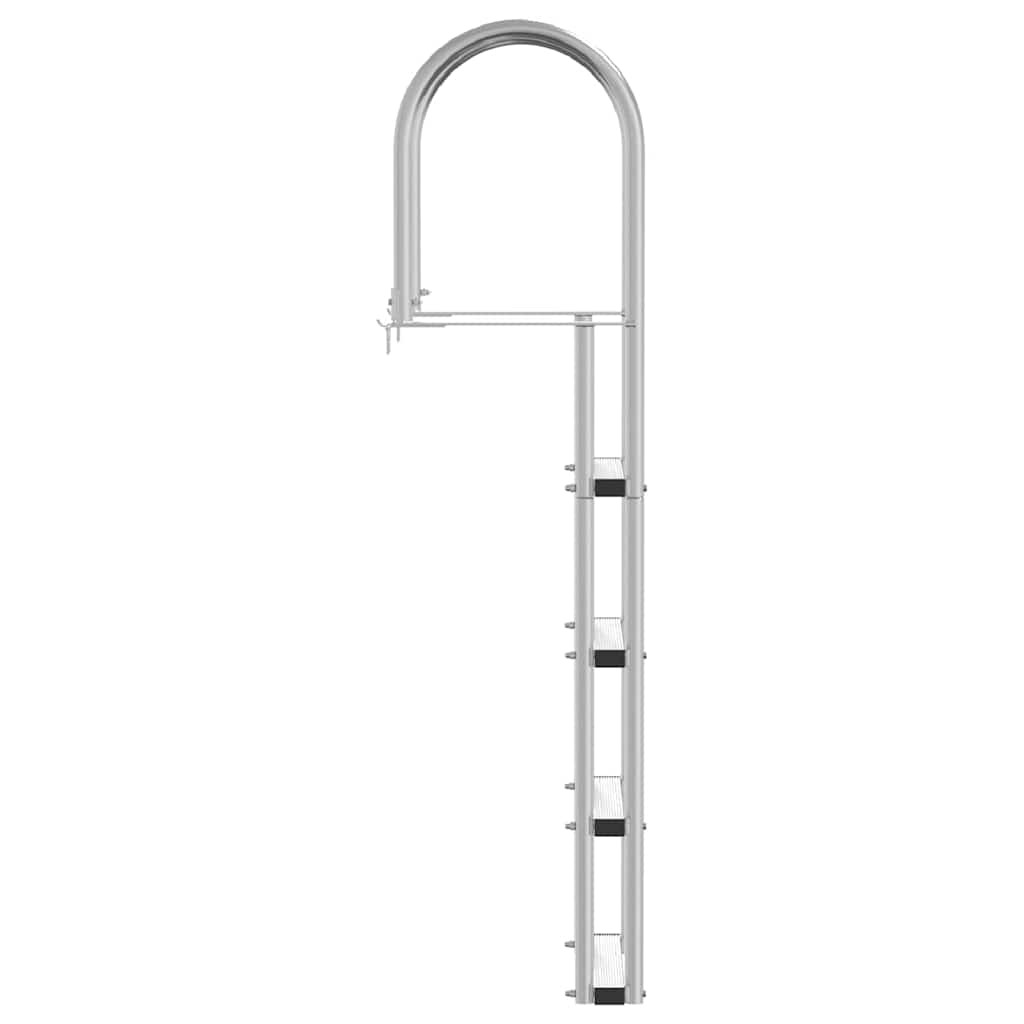 vidaXL Drabinka dokowa 4-stopniowa Srebrny 45 ×11,5 ×162 cm Aluminium