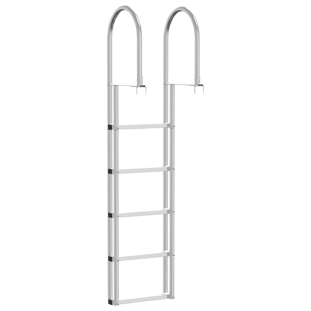 vidaXL Drabinka dokowa 5-stopniowa Srebrny 45 ×11,5 ×190 cm Aluminium