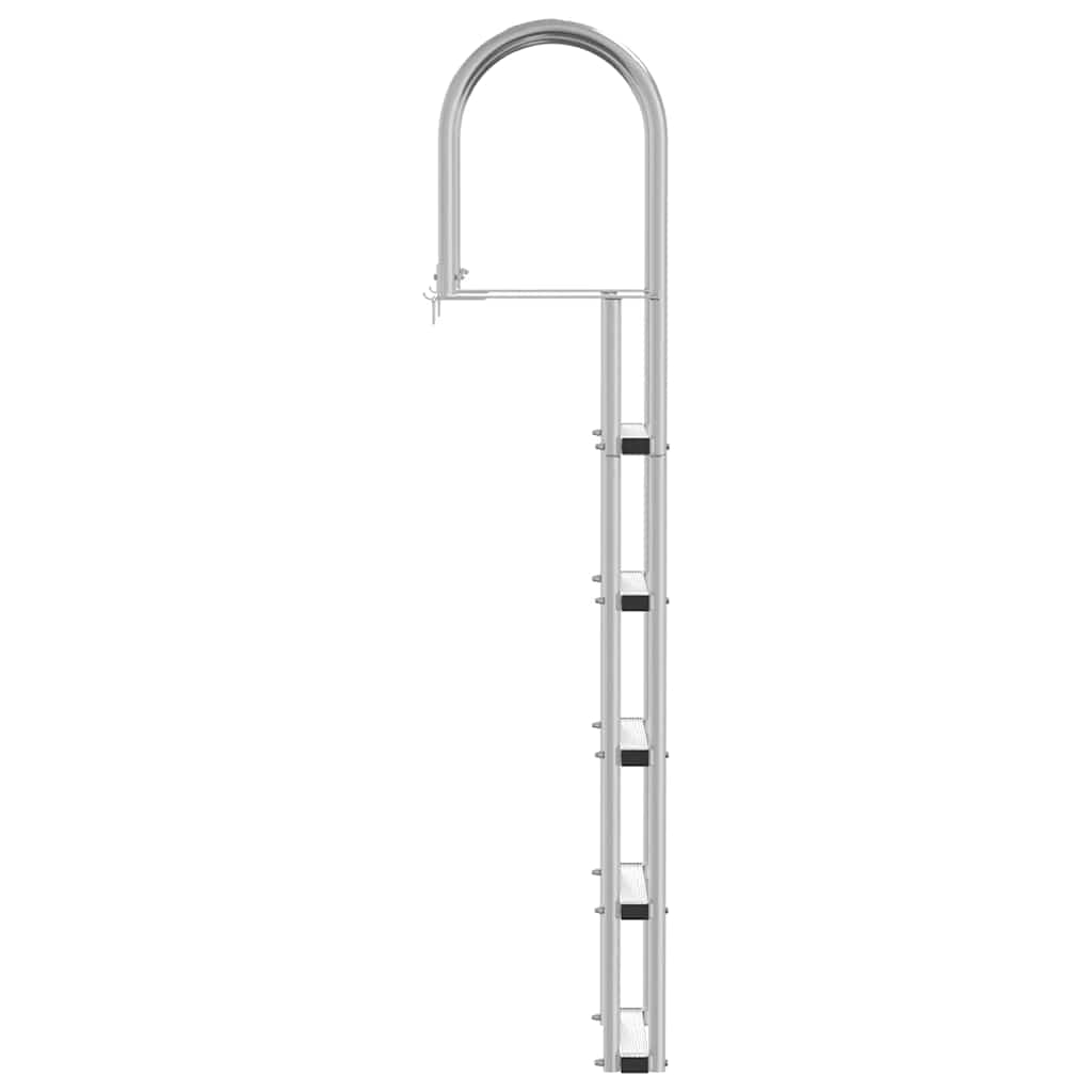 vidaXL Drabinka dokowa 5-stopniowa Srebrny 45 ×11,5 ×190 cm Aluminium