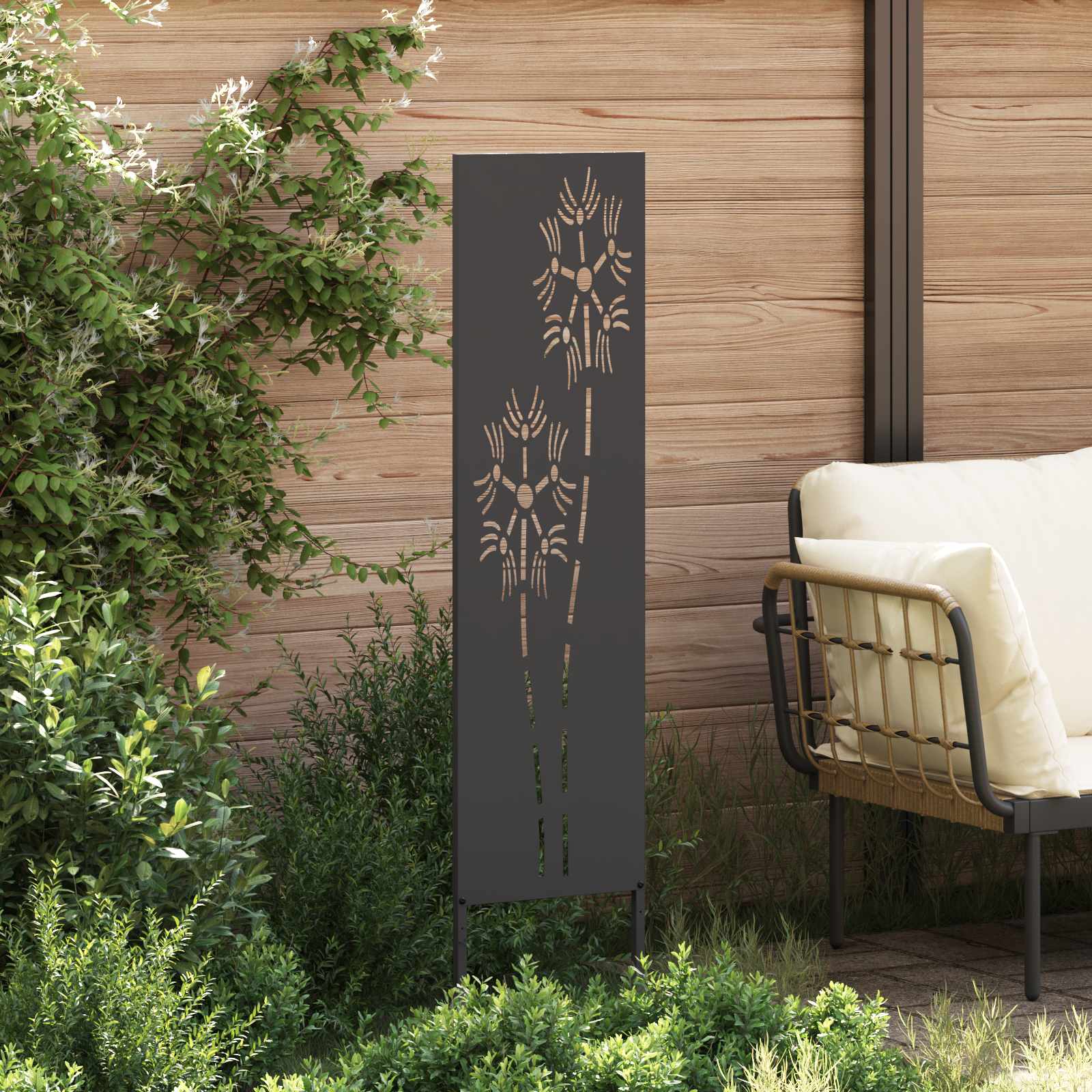 vidaXL Ekran zapewniający prywatność w ogrodzie Czarny 32 x 140 cm