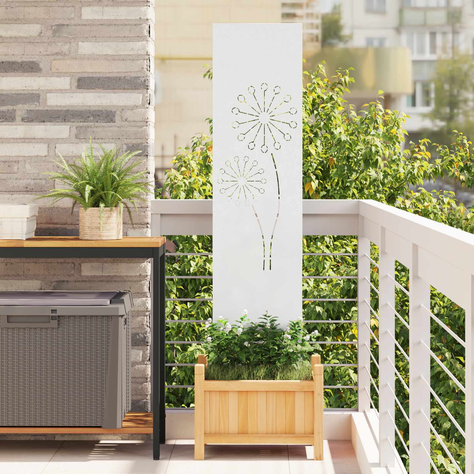 vidaXL Ekran zapewniający prywatność w ogrodzie Biały 32 x 140 cm