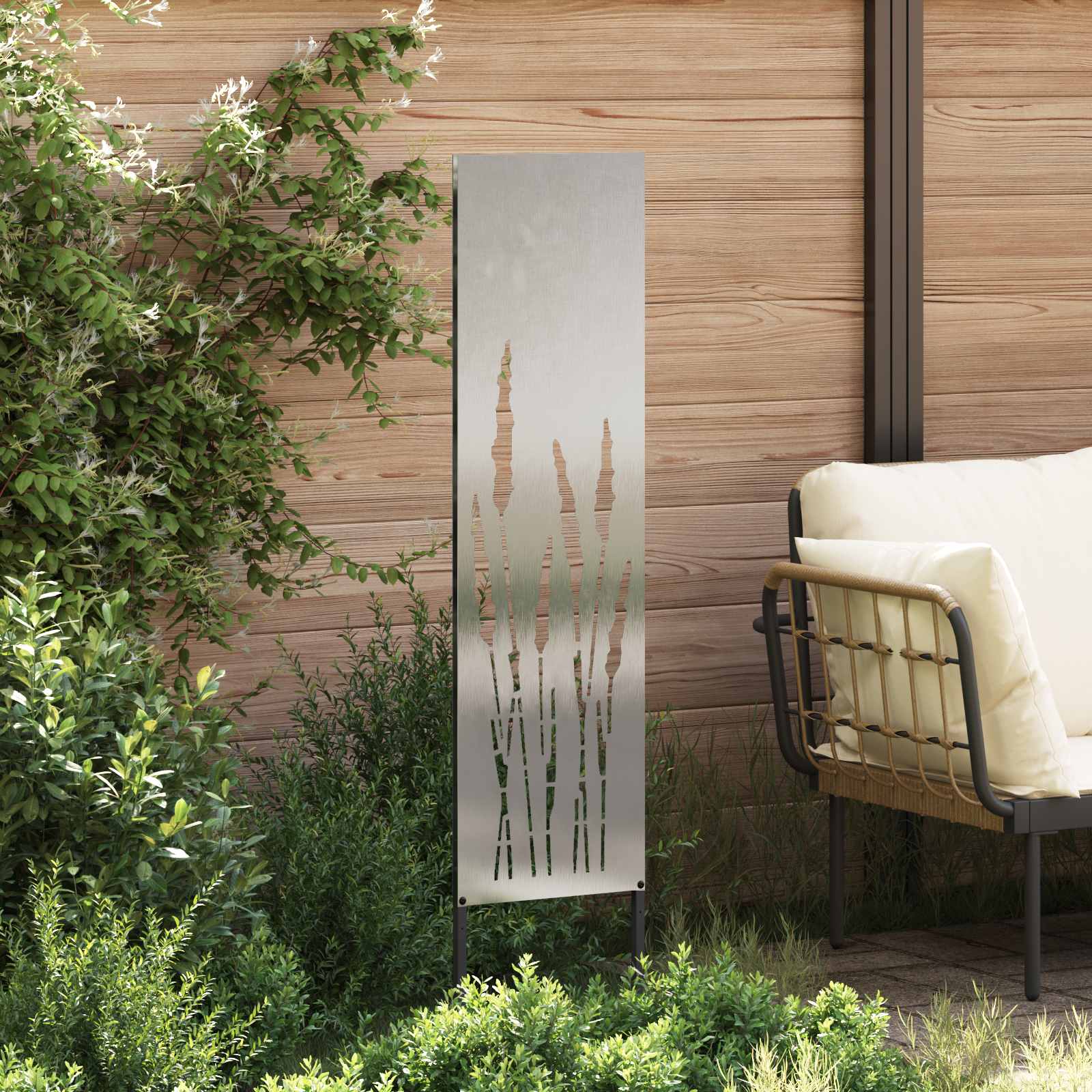 vidaXL Ekran zapewniający prywatność w ogrodzie Srebrny 32 x 140 cm