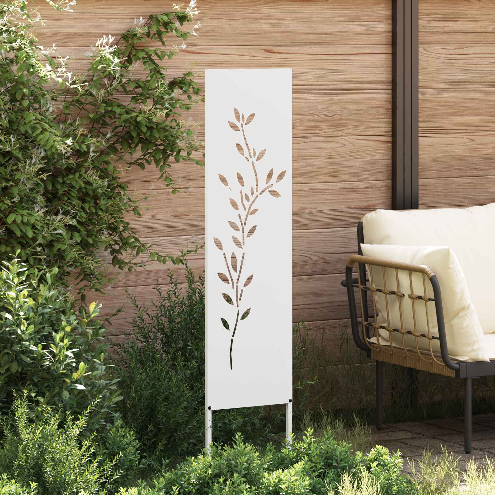 vidaXL Ekran zapewniający prywatność w ogrodzie Biały 32 x 140 cm