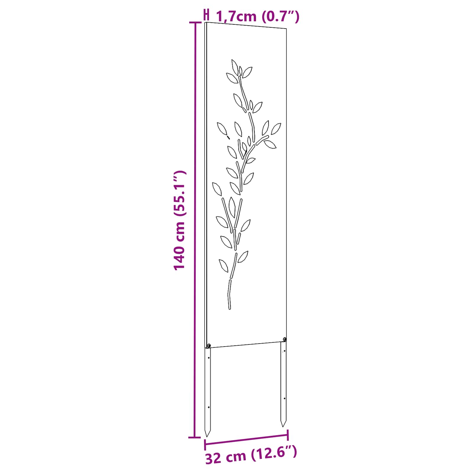 vidaXL Ekran zapewniający prywatność w ogrodzie Antracyt 32 x 140 cm