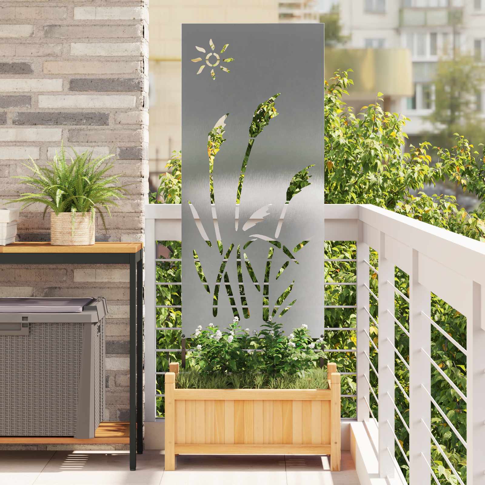 vidaXL Ekran zapewniający prywatność w ogrodzie Srebrny 50 x 140 cm