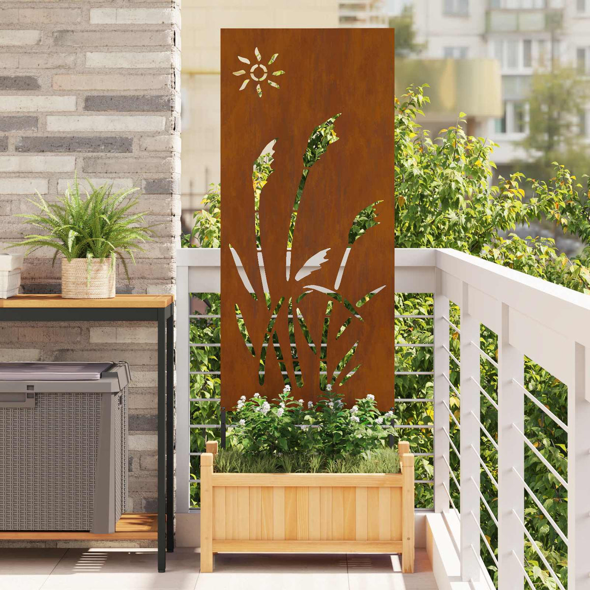 vidaXL Ekran zapewniający prywatność w ogrodzie Rdzawy 50 x 140 cm