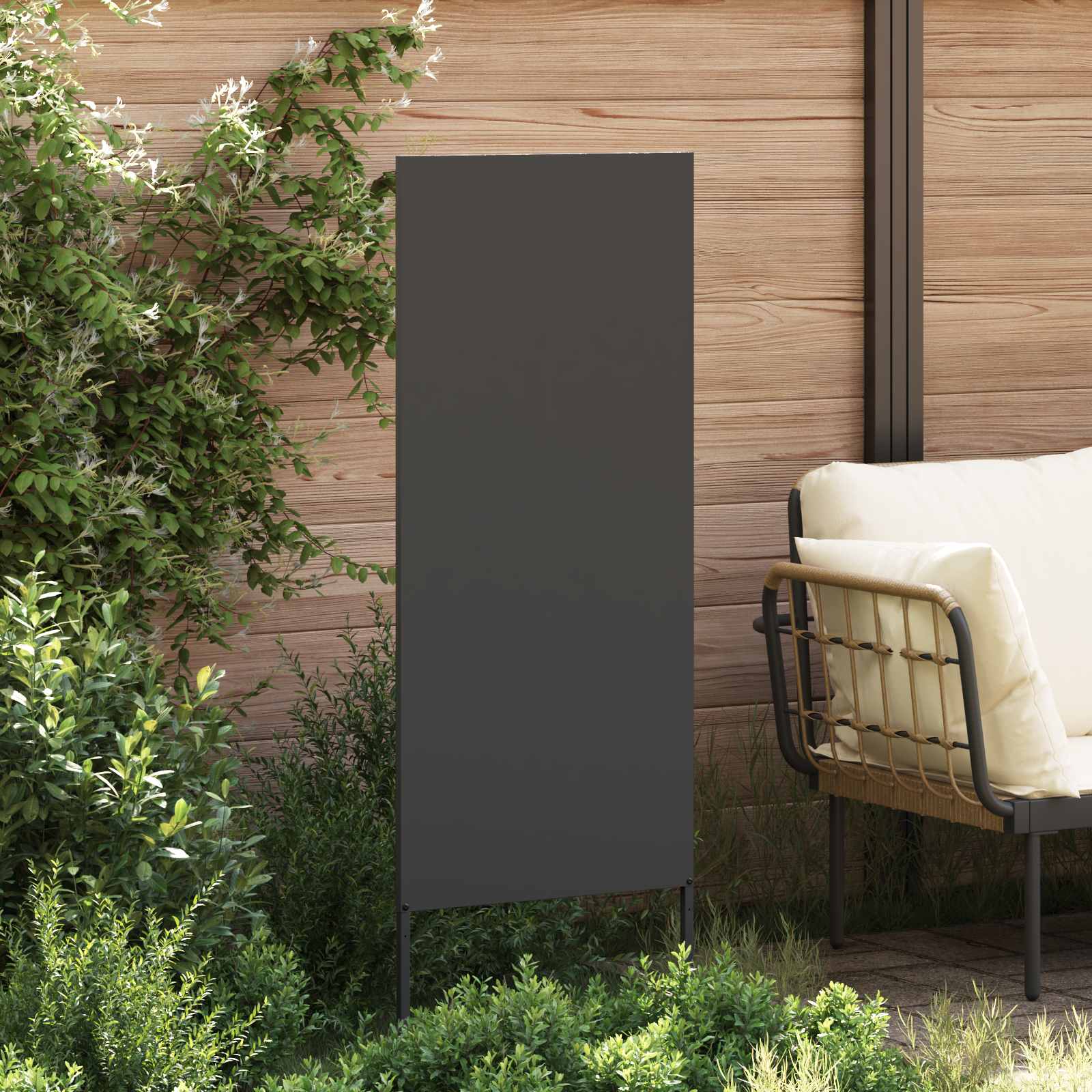 vidaXL Ekran zapewniający prywatność w ogrodzie Czarny 50 x 140 cm