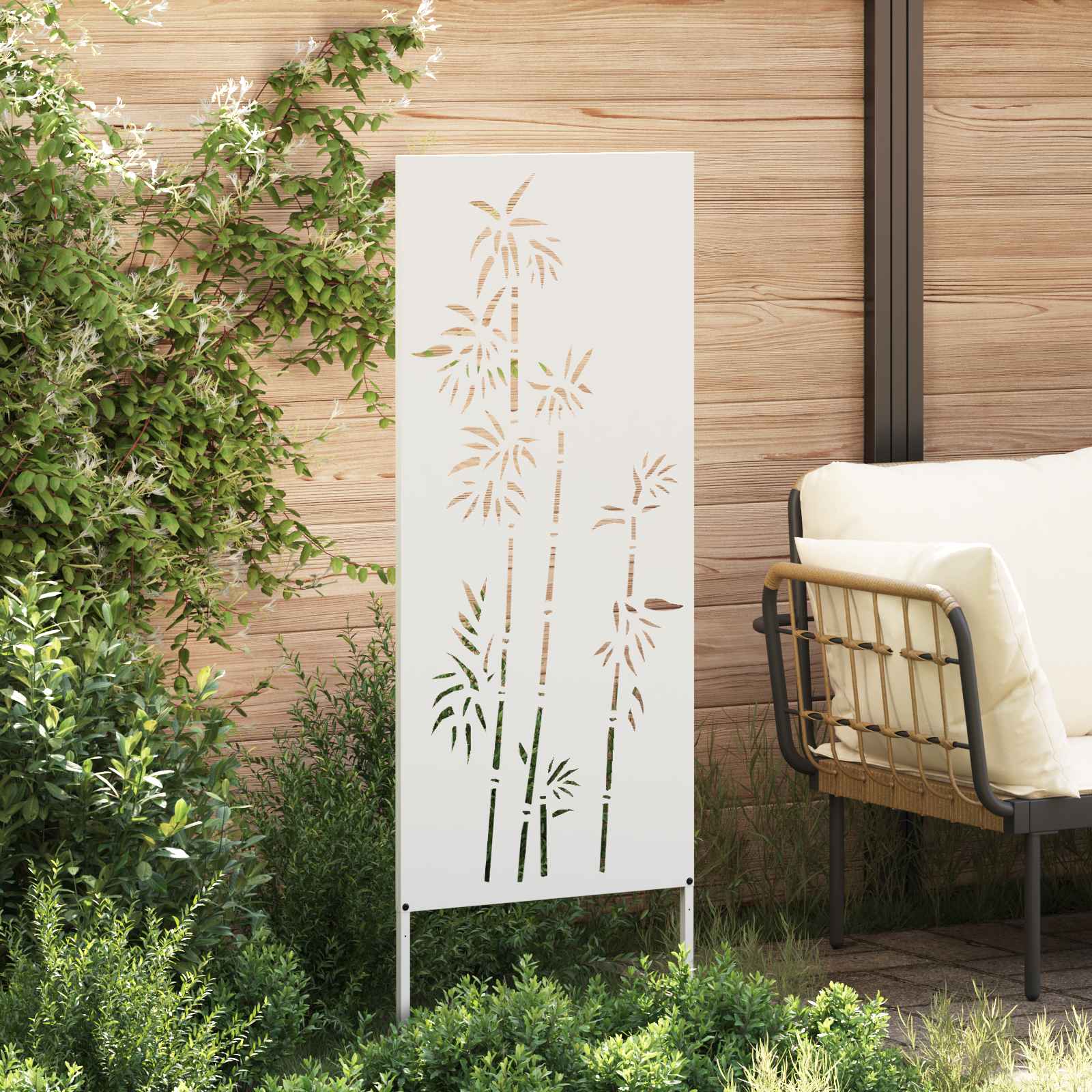 vidaXL Ekran zapewniający prywatność w ogrodzie Biały 50 x 140 cm