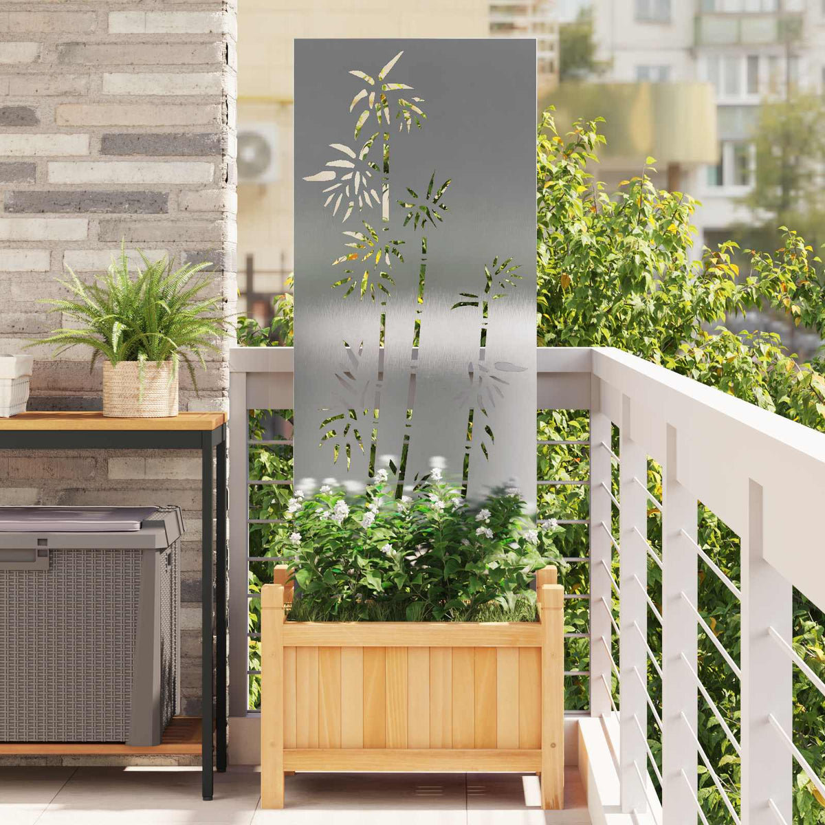 vidaXL Ekran zapewniający prywatność w ogrodzie Srebrny 50 x 140 cm