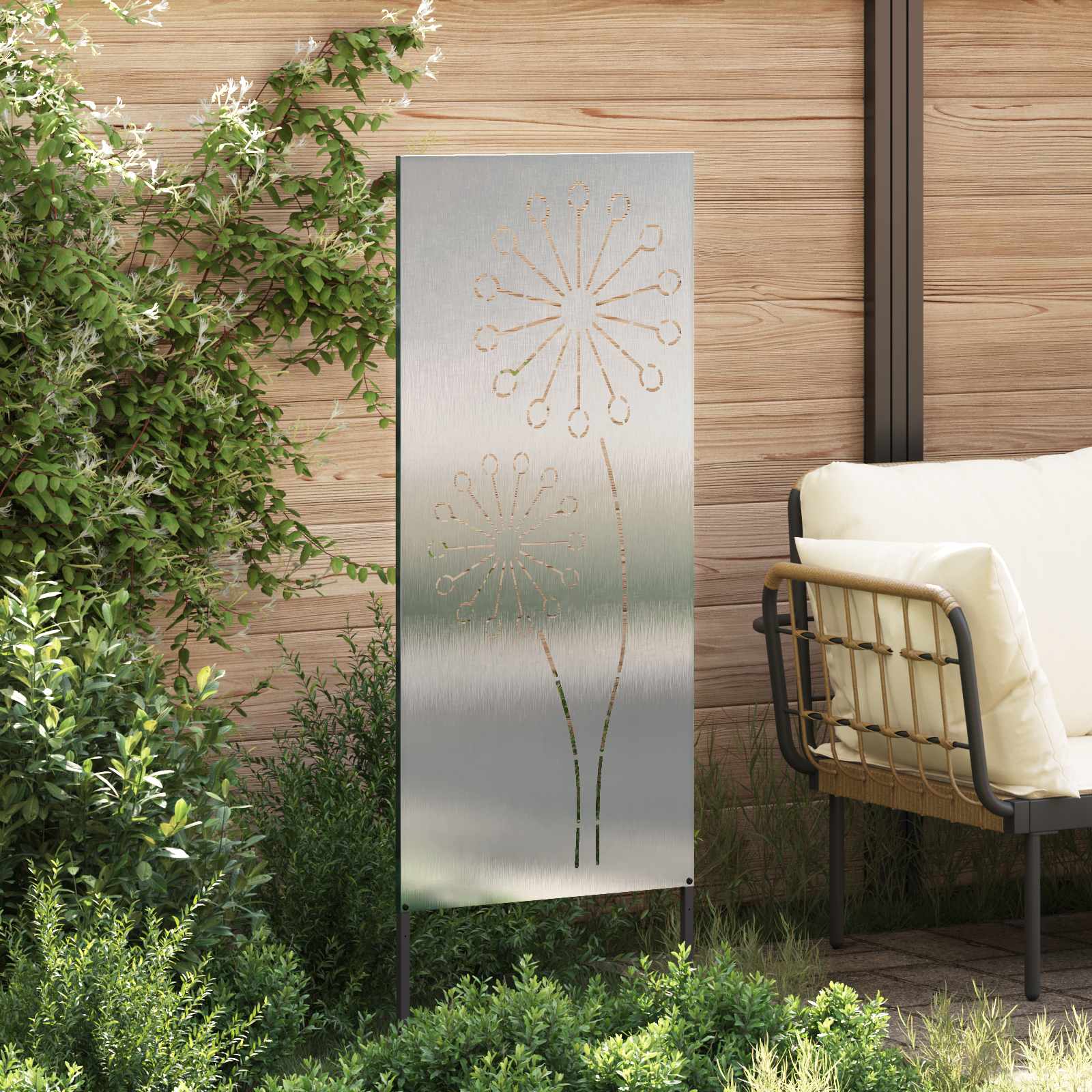 vidaXL Ekran zapewniający prywatność w ogrodzie Srebrny 50 x 140 cm