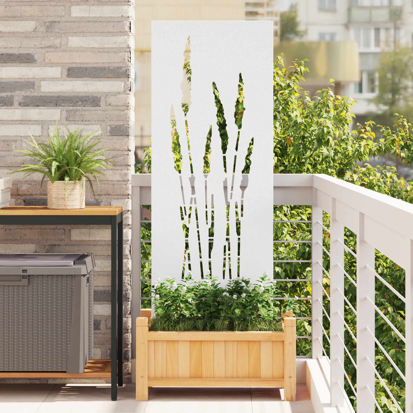 vidaXL Ekran zapewniający prywatność w ogrodzie Biały 50 x 140 cm