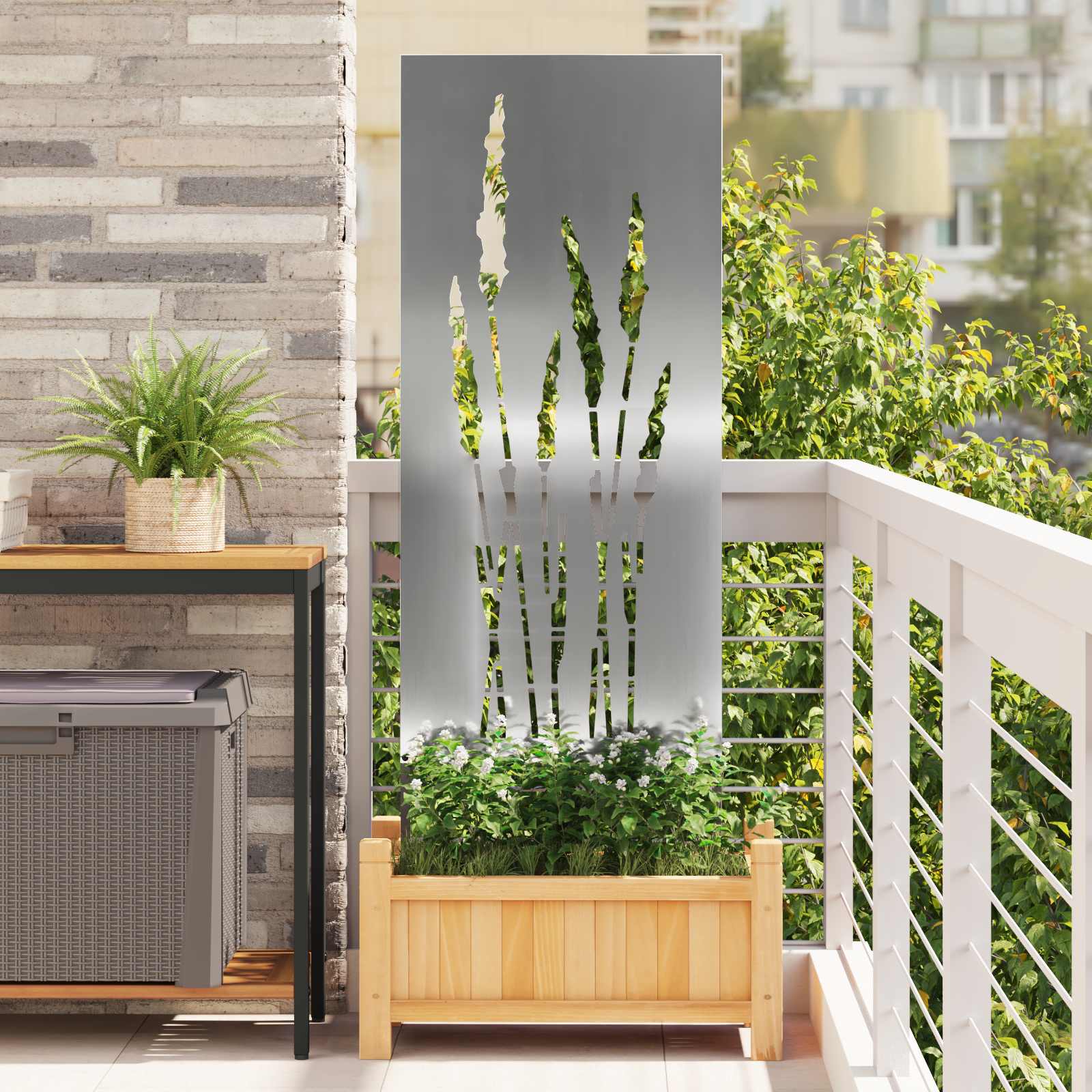 vidaXL Ekran zapewniający prywatność w ogrodzie Srebrny 50 x 140 cm