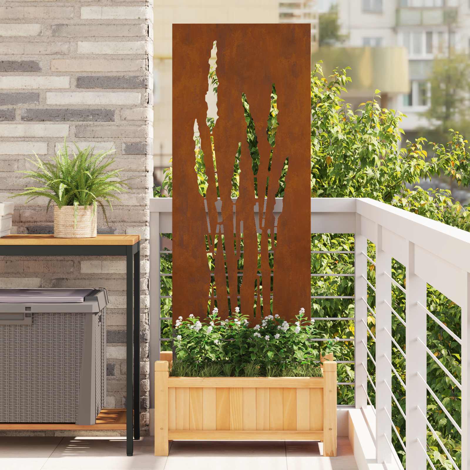 vidaXL Ekran zapewniający prywatność w ogrodzie Rdzawy 50 x 140 cm