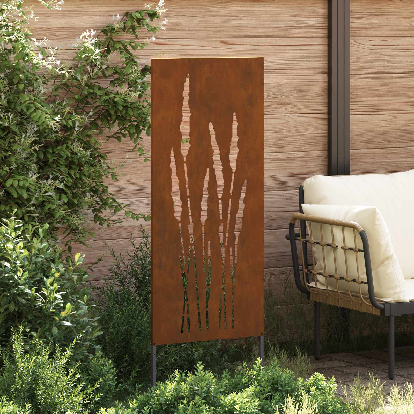 vidaXL Ekran zapewniający prywatność w ogrodzie Rdzawy 50 x 140 cm