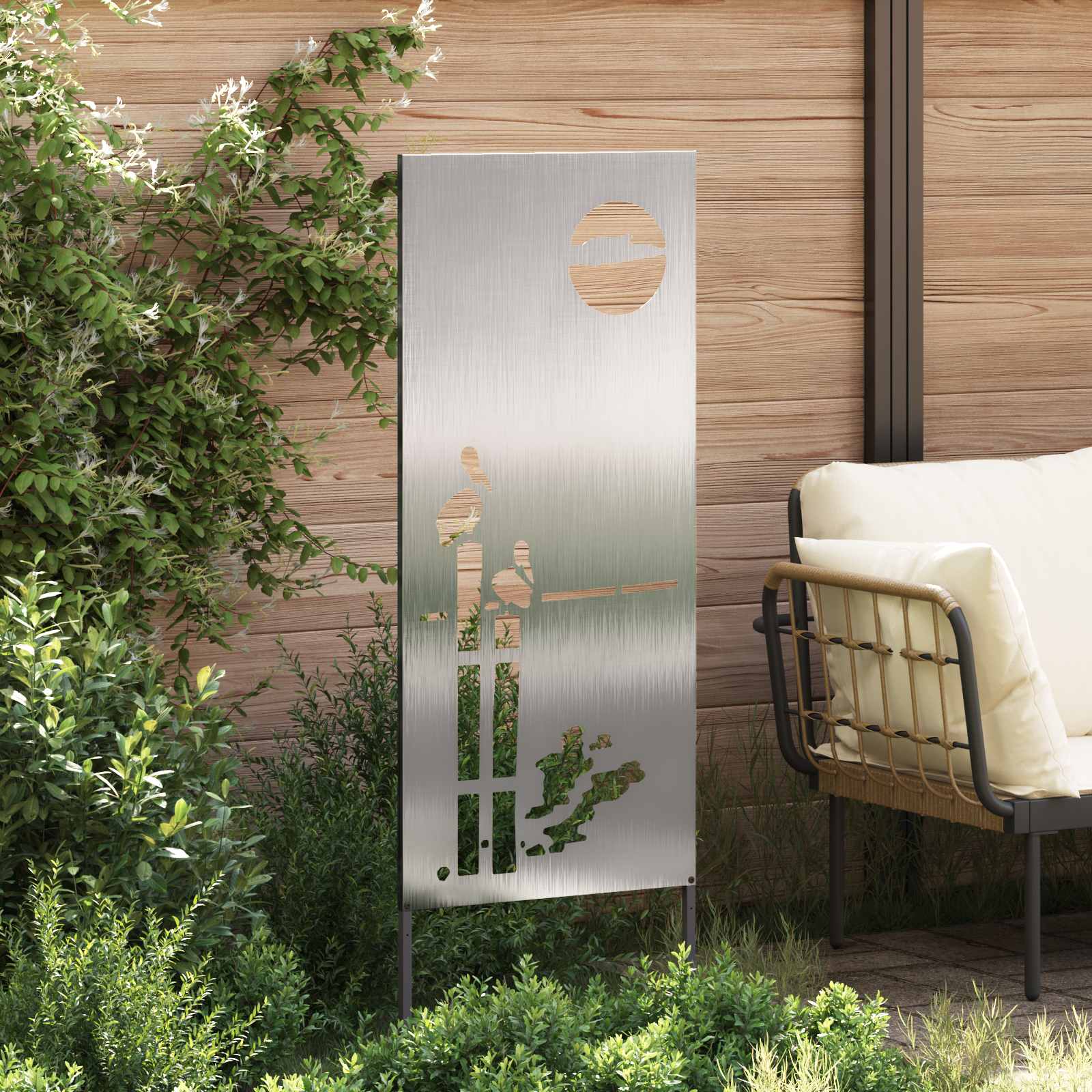 vidaXL Ekran zapewniający prywatność w ogrodzie Srebrny 50 x 140 cm